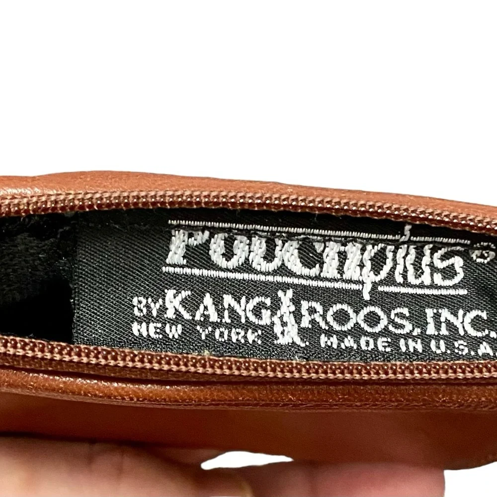 Pouch Plus double sided wallet/coin purse by Kangaroos in tan leather. Used.